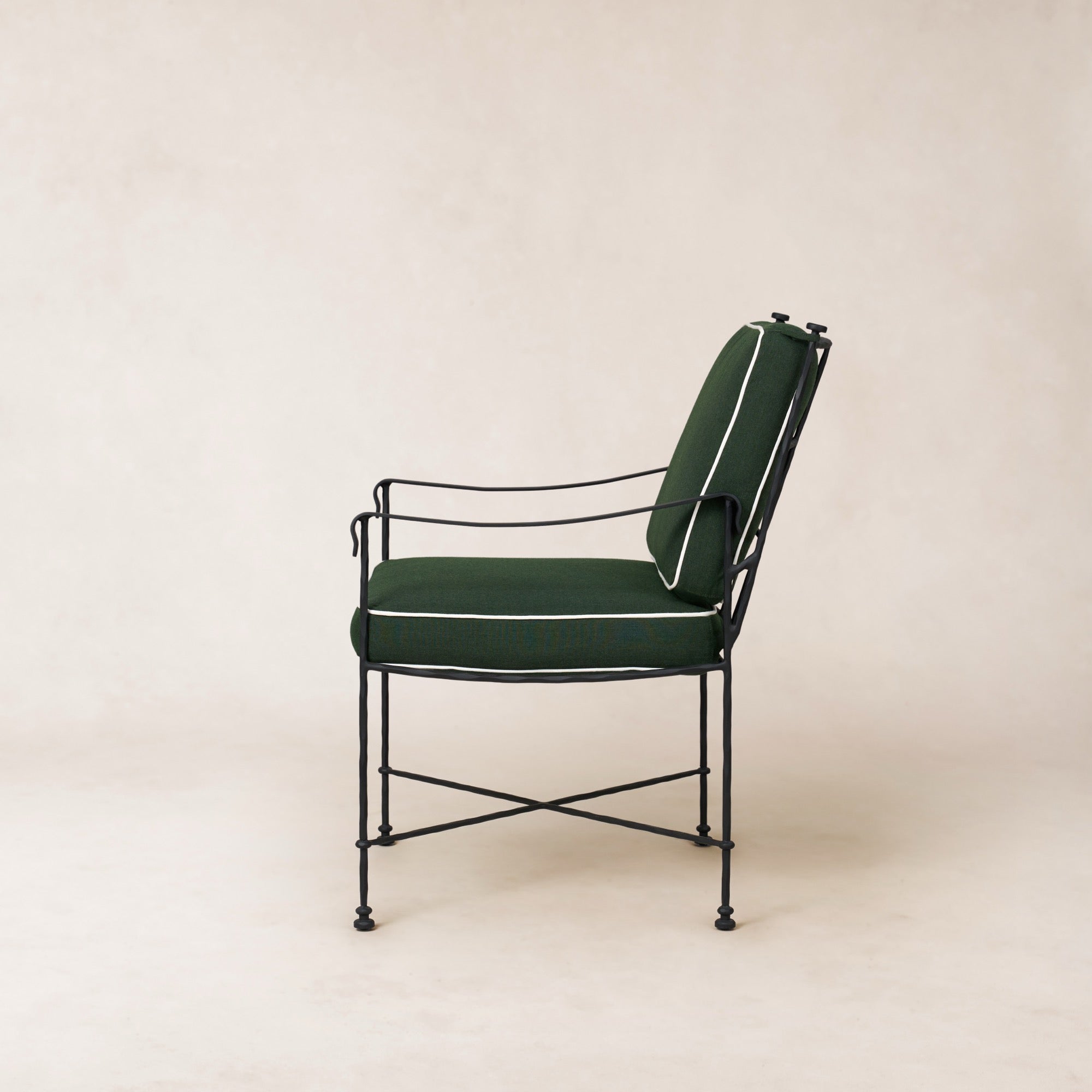 Chaise de salle à manger/salon d'extérieur – Structure en fer noir