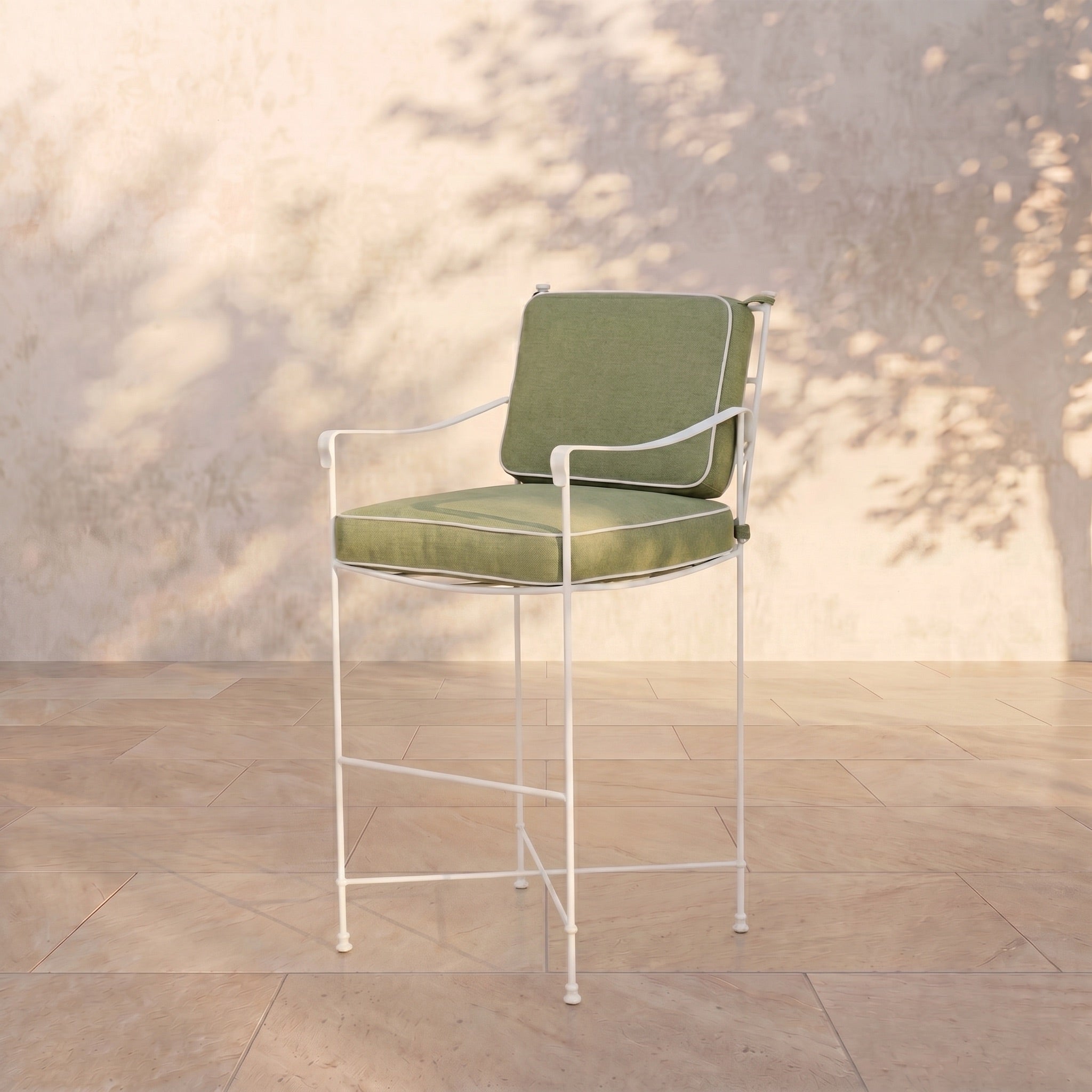 Tabouret de comptoir d'extérieur - Structure en fer blanc