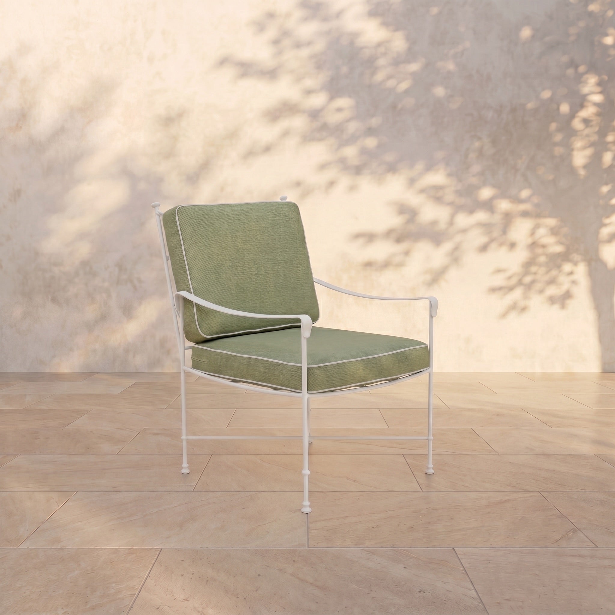 Chaise de salle à manger/salon d'extérieur – Structure en fer blanc