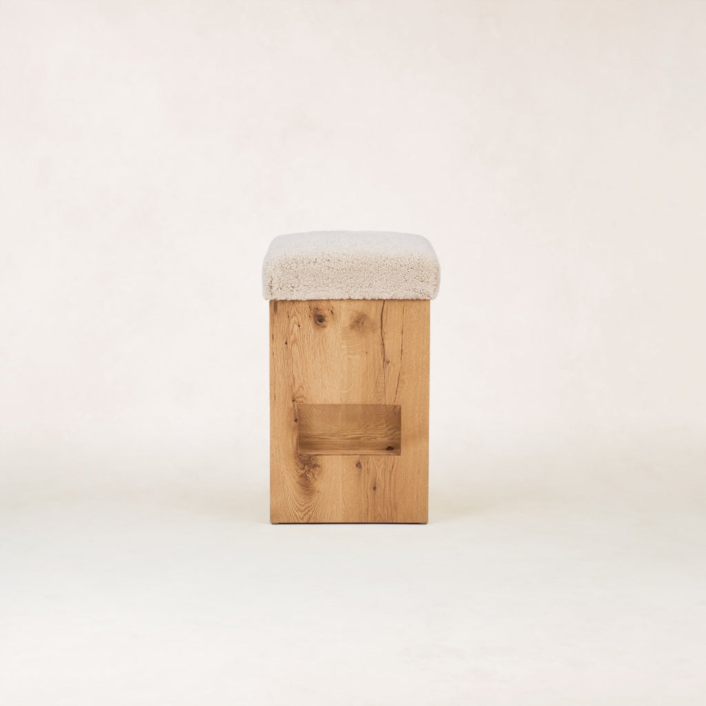 Tabouret de comptoir - Assise en tissu bouclette