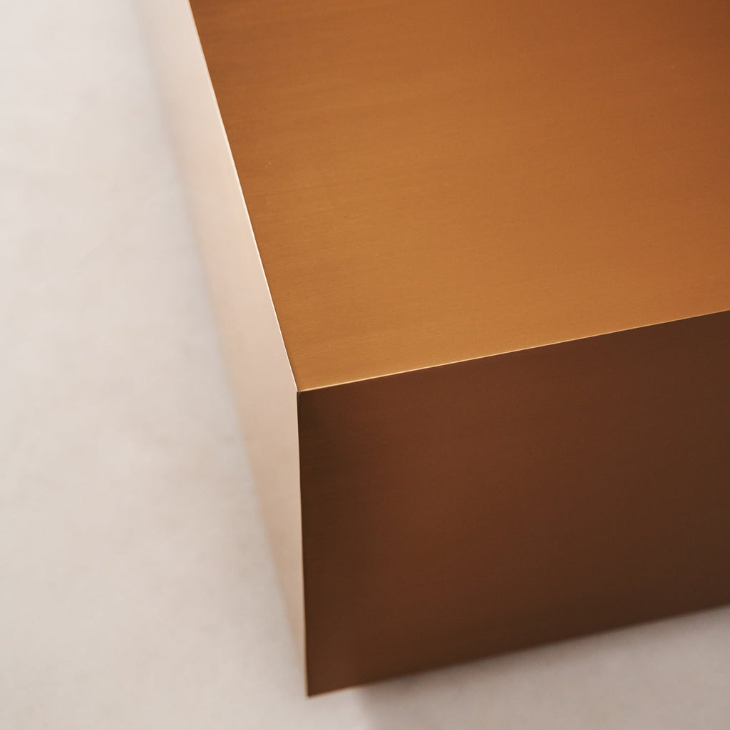 Table basse - Acier inoxydable avec finition cuivre brossé