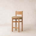 Tabouret de bar - Boucle camel et chêne blanc