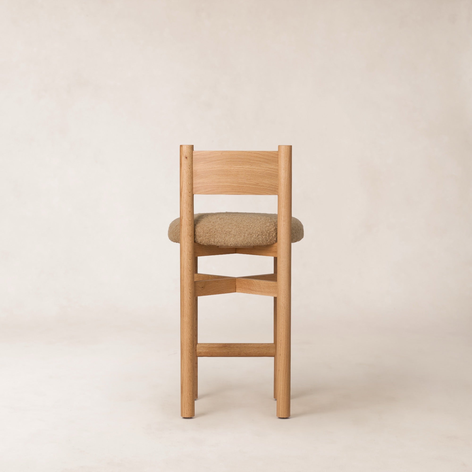 Tabouret de bar - Boucle camel et chêne blanc