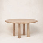 Table à manger ronde - Bois massif naturel