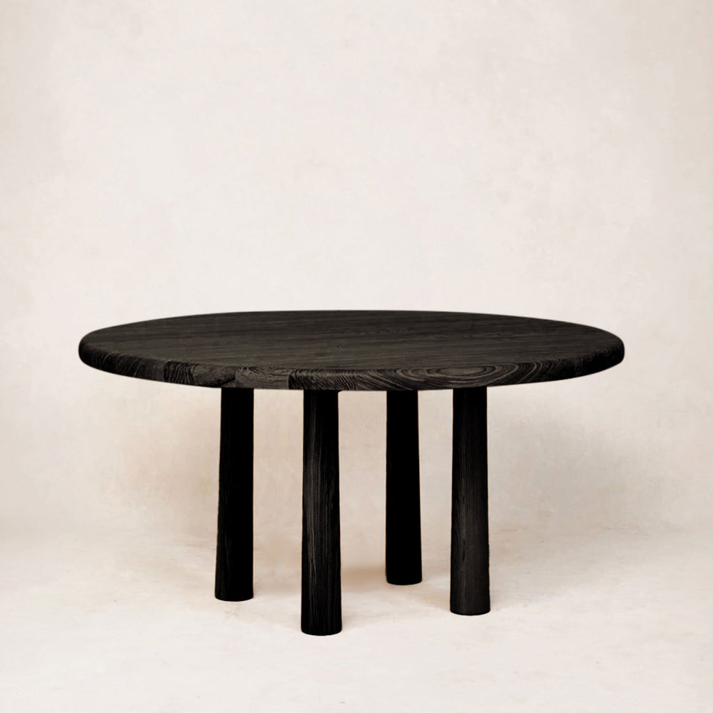 Table de salle à manger ronde en chêne blanc massif
