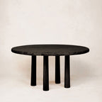 Table de salle à manger ronde en chêne blanc massif