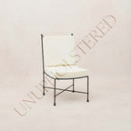 Chaise de salle à manger sans accoudoirs d'extérieur - Structure en fer noir