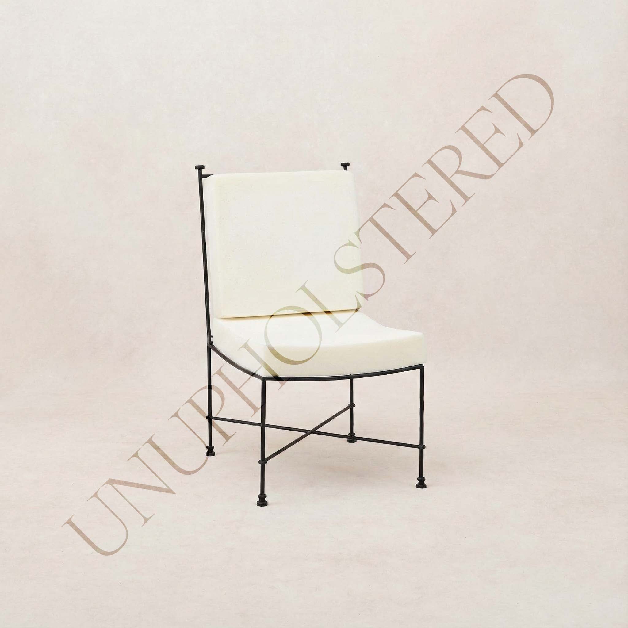 Chaise de salle à manger sans accoudoirs d'extérieur - Structure en fer noir