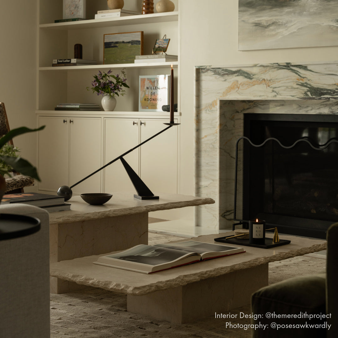 Table basse en marbre - Design bas, Pierre italienne et turque