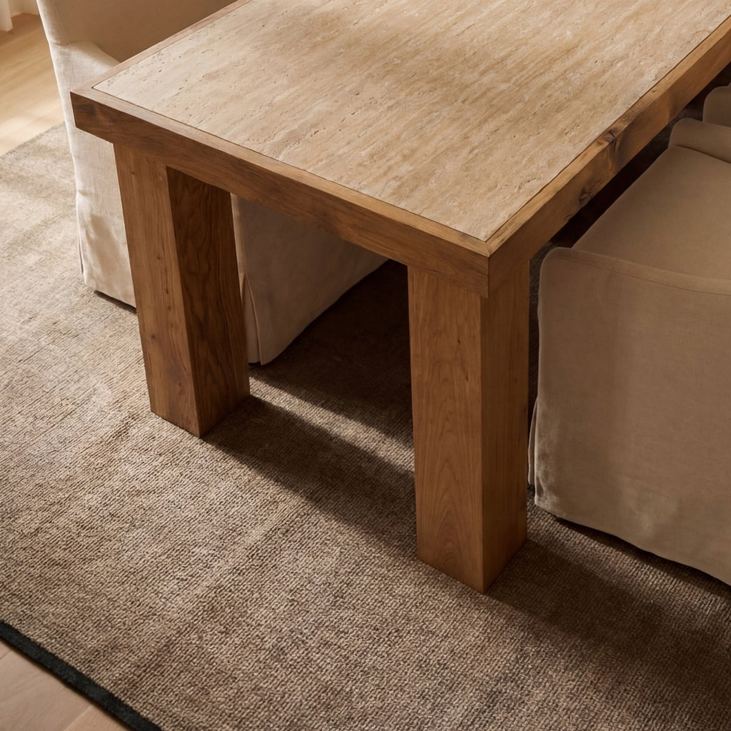 Table à manger d'extérieur - Cadre en fer blanc, plateau en verre