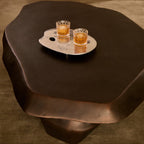 Table basse - Aluminium coulé avec finition bronze vieilli