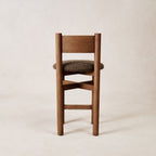 Tabouret de comptoir - Boucle Mohair Moka et Chêne Blanc