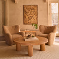 Fauteuil lounge - Boucle mohair couleur camel