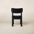 Chaise de salle à manger - Bouclette noire et pieds coniques en chêne blanc