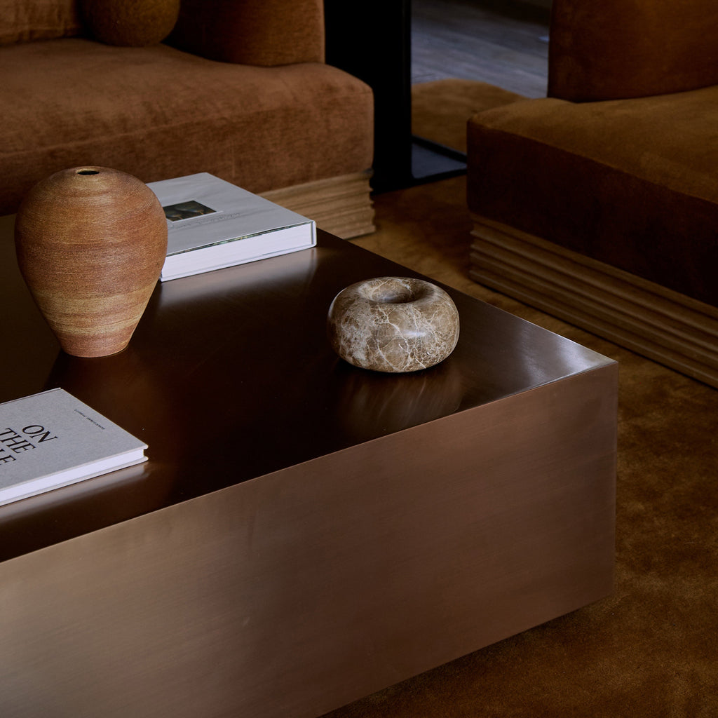 Table basse - Acier inoxydable avec finition cuivre brossé