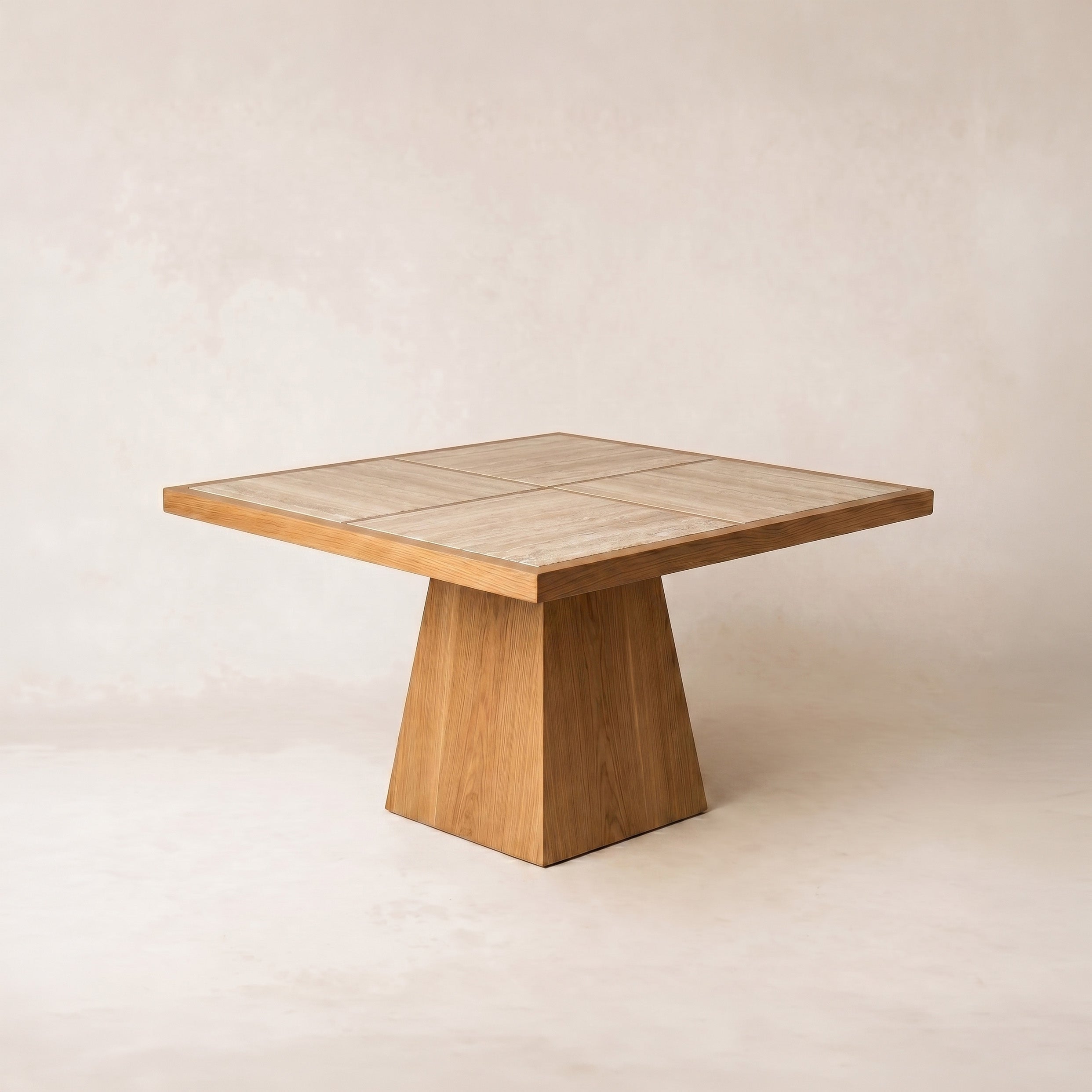 Table de salle à manger extensible en chêne massif - finition anthracite