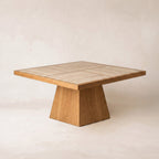 Table de salle à manger extensible en chêne massif - finition anthracite