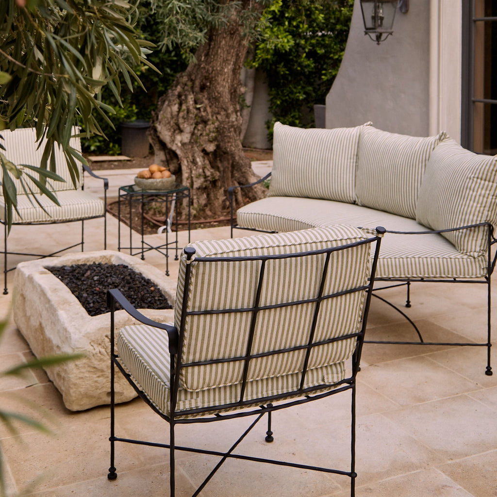 Chaise de salle à manger/salon d'extérieur – Structure en fer noir