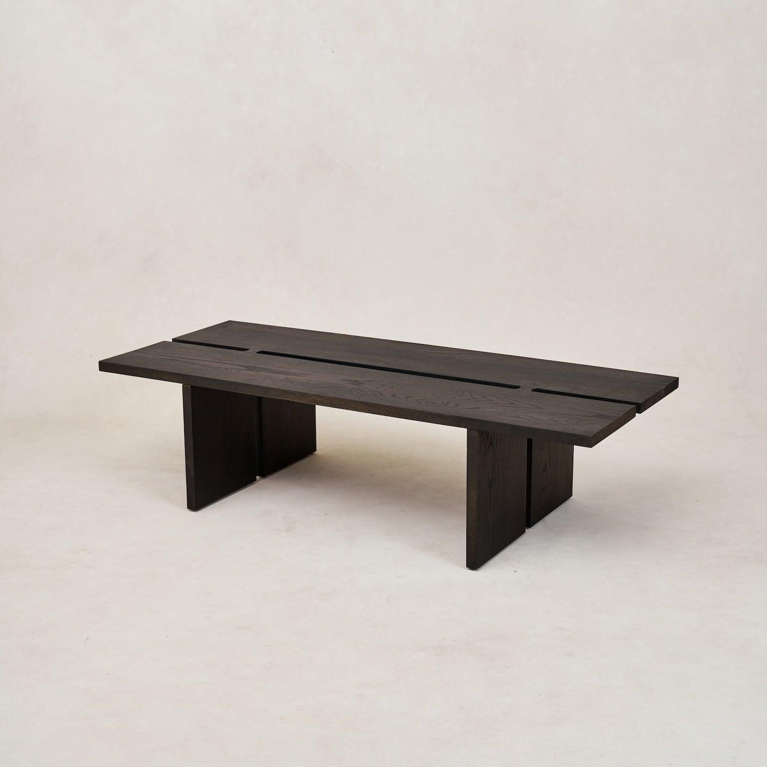 Table basse en chêne massif – finition anthracite