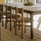 Chaise de salle à manger - Bouclé naturel et chêne blanc