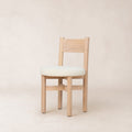 Chaise de salle à manger - Bouclé naturel et chêne blanc