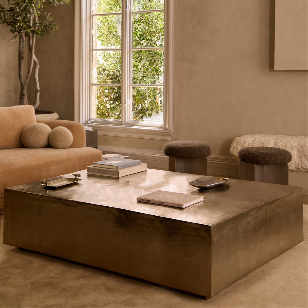 Table basse - Aluminium coulé finition nickel