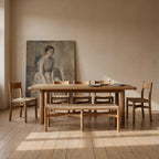 Banc de salle à manger - Assise en jute tressée, Chêne blanc