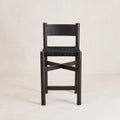 Tabouret de comptoir - Assise en jute tressé, Chêne blanc noir huilé