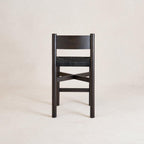 Tabouret de comptoir - Assise en jute tressé, Chêne blanc noir huilé