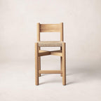 Tabouret de comptoir - Assise en jute tressé, chêne blanc chaud
