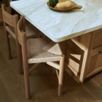 Tabouret de comptoir - Assise en jute tressé, chêne blanc chaud