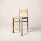 Tabouret de comptoir - Assise en jute tressé, chêne blanc chaud