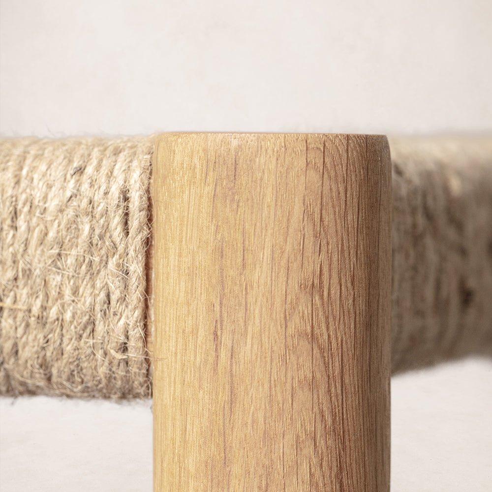 Tabouret de comptoir - Assise en jute tressé, chêne blanc chaud