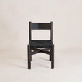 Chaise de salle à manger - assise en jute tressé, chêne blanc teinté noir