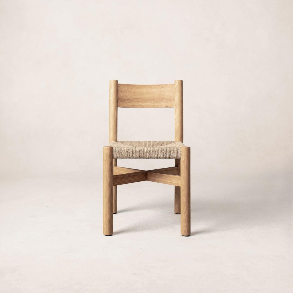 Chaise de salle à manger - Assise en jute tressée, Chêne blanc chaud