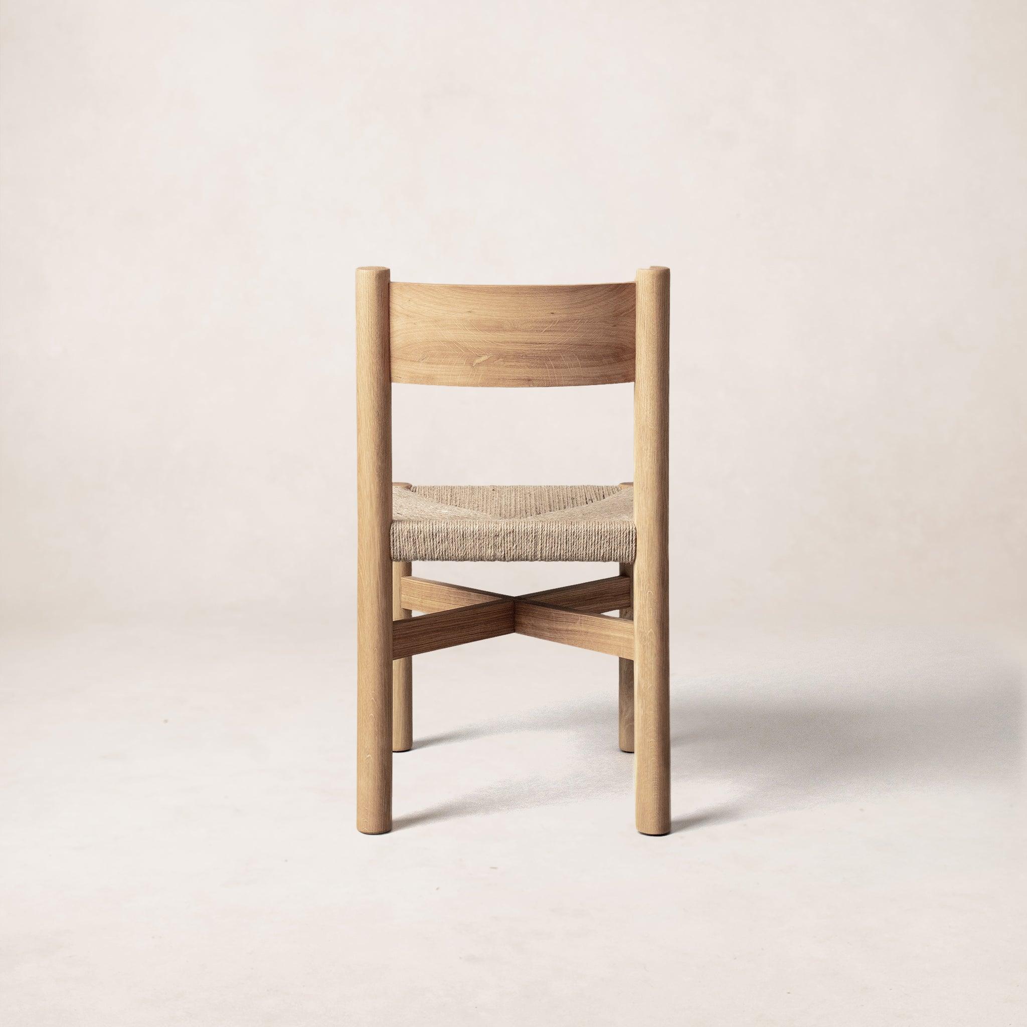 Chaise de salle à manger - Assise en jute tressée, Chêne blanc chaud