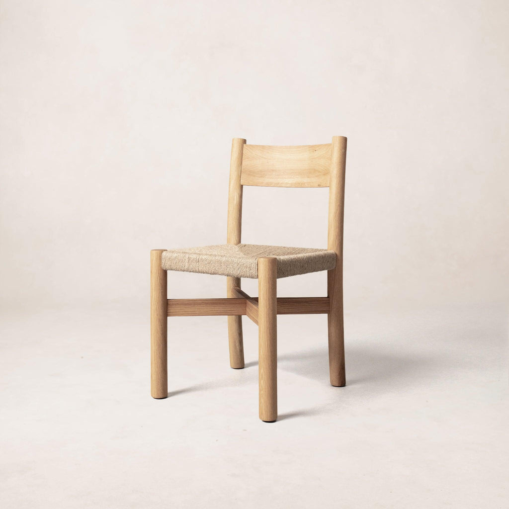 Chaise de salle à manger - Assise en jute tressée, Chêne blanc chaud