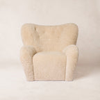 Fauteuil Lounge - Peau de mouton de Nouvelle-Zélande couleur os