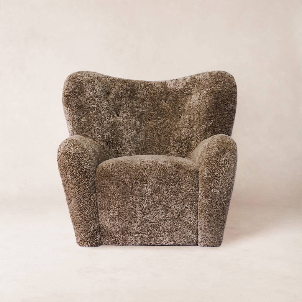 Fauteuil Lounge - Peau de mouton de Nouvelle-Zélande taupe