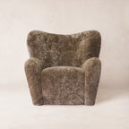 Fauteuil Lounge - Peau de mouton de Nouvelle-Zélande taupe