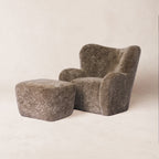 Fauteuil Lounge - Peau de mouton de Nouvelle-Zélande taupe