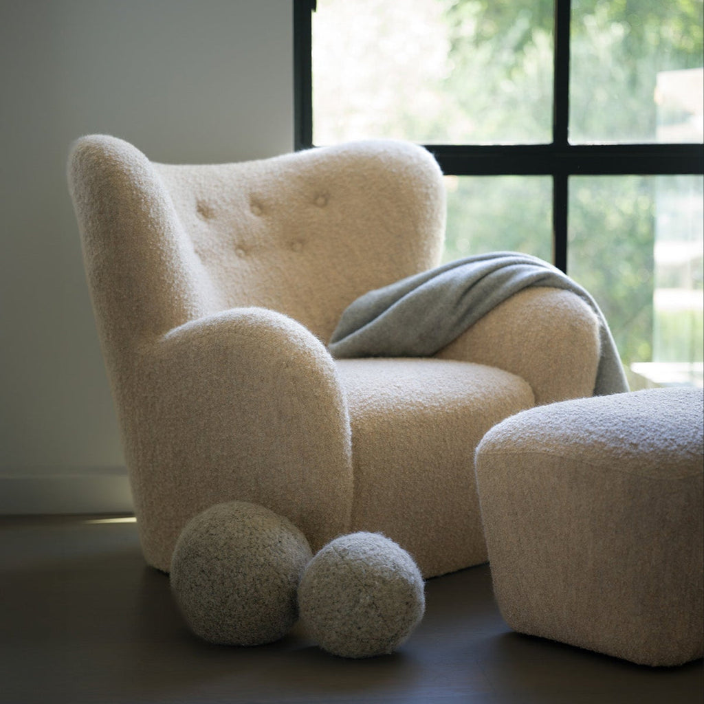 Chaise longue - Boucle mohair blanc