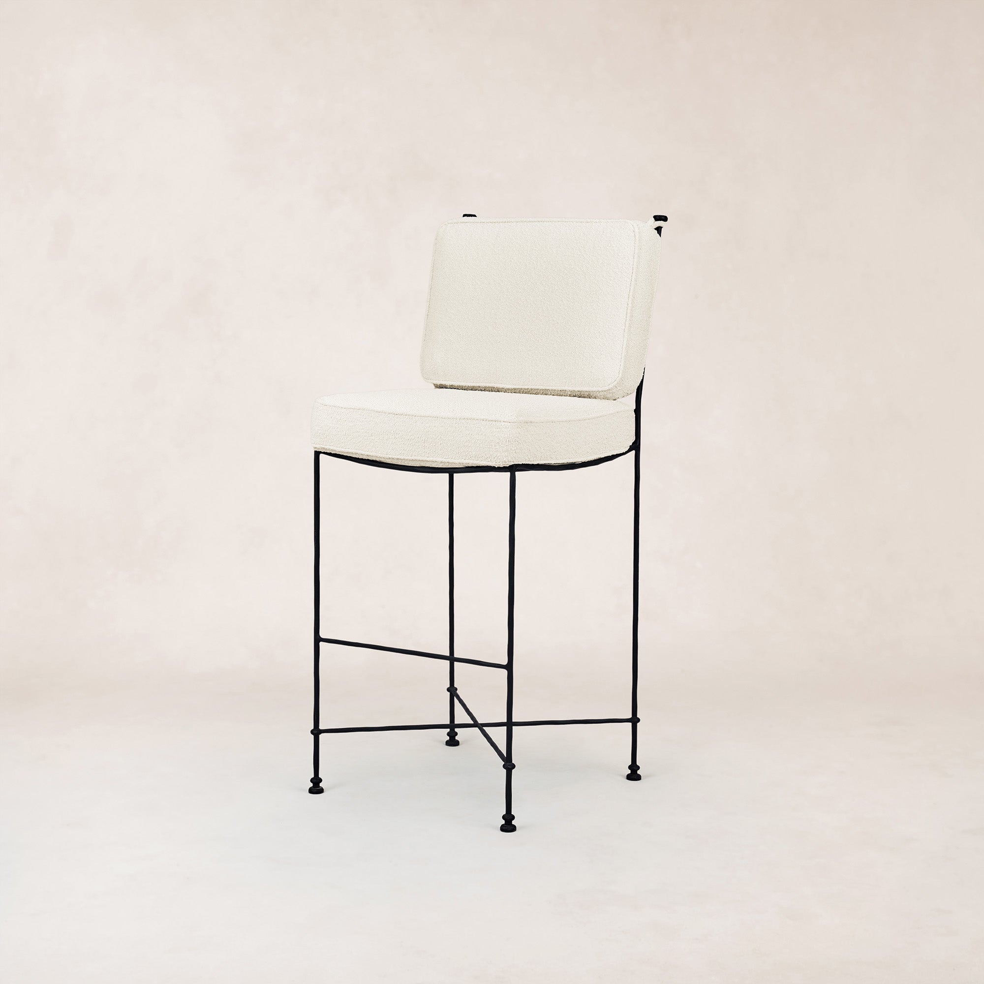 Tabouret de bar d'extérieur - Piètement en fer noir