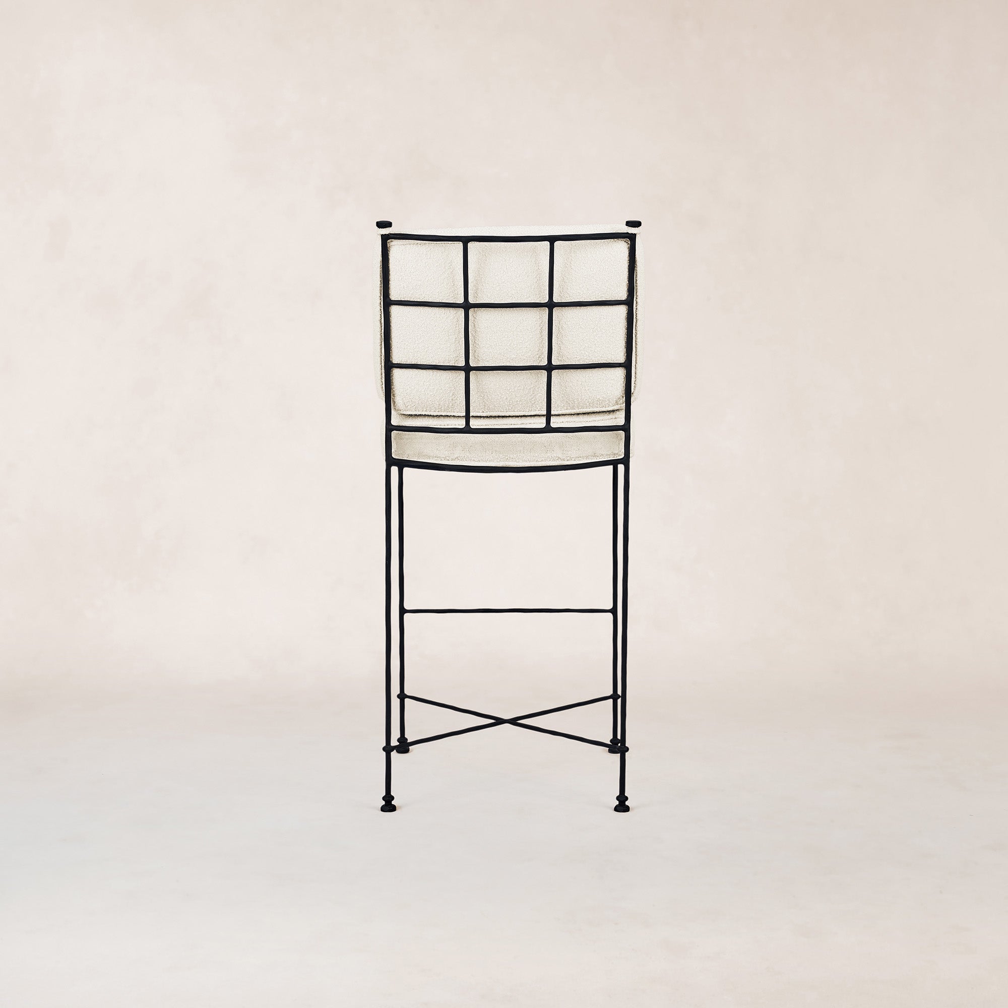 Tabouret de bar d'extérieur - Piètement en fer noir
