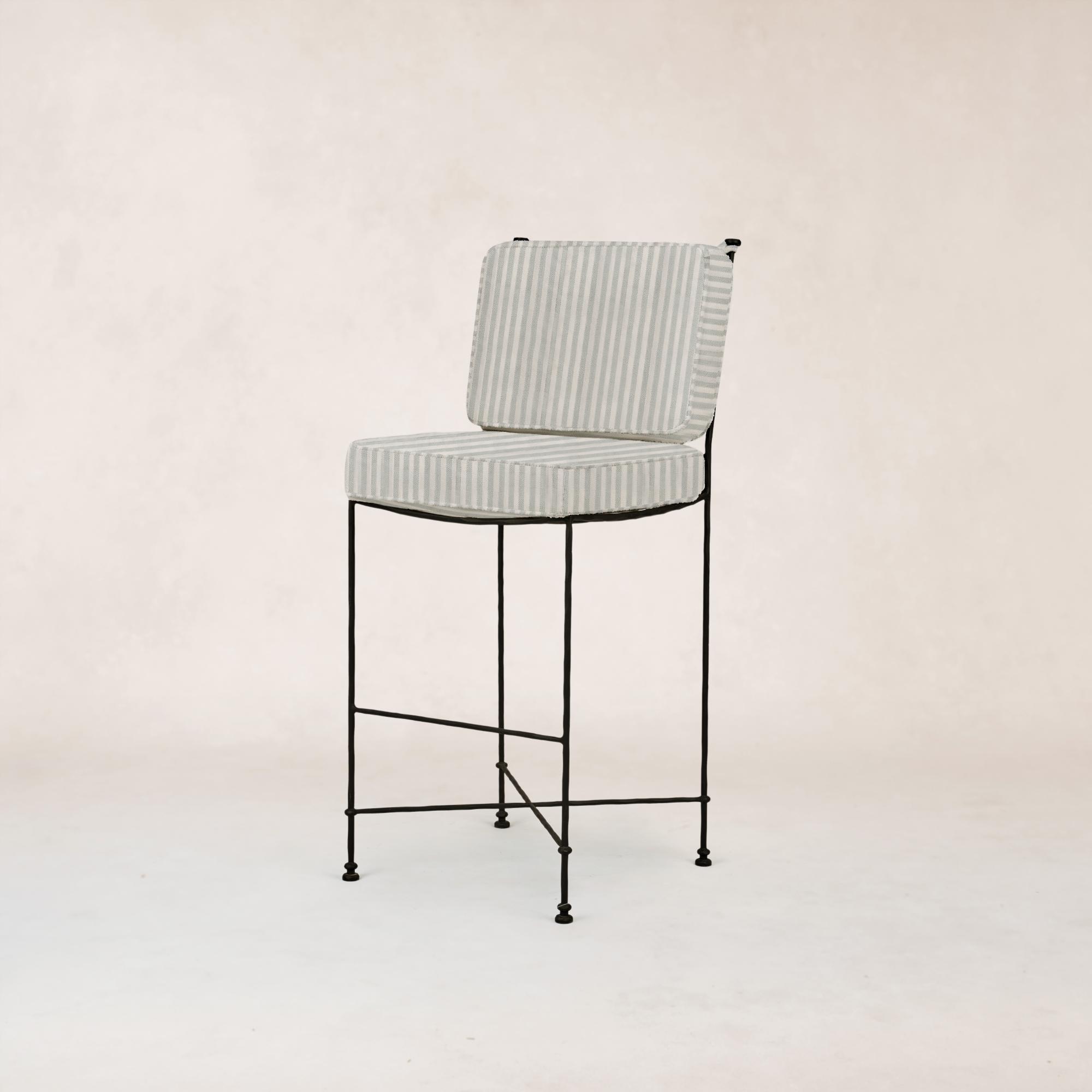Tabouret de bar d'extérieur - Piètement en fer noir