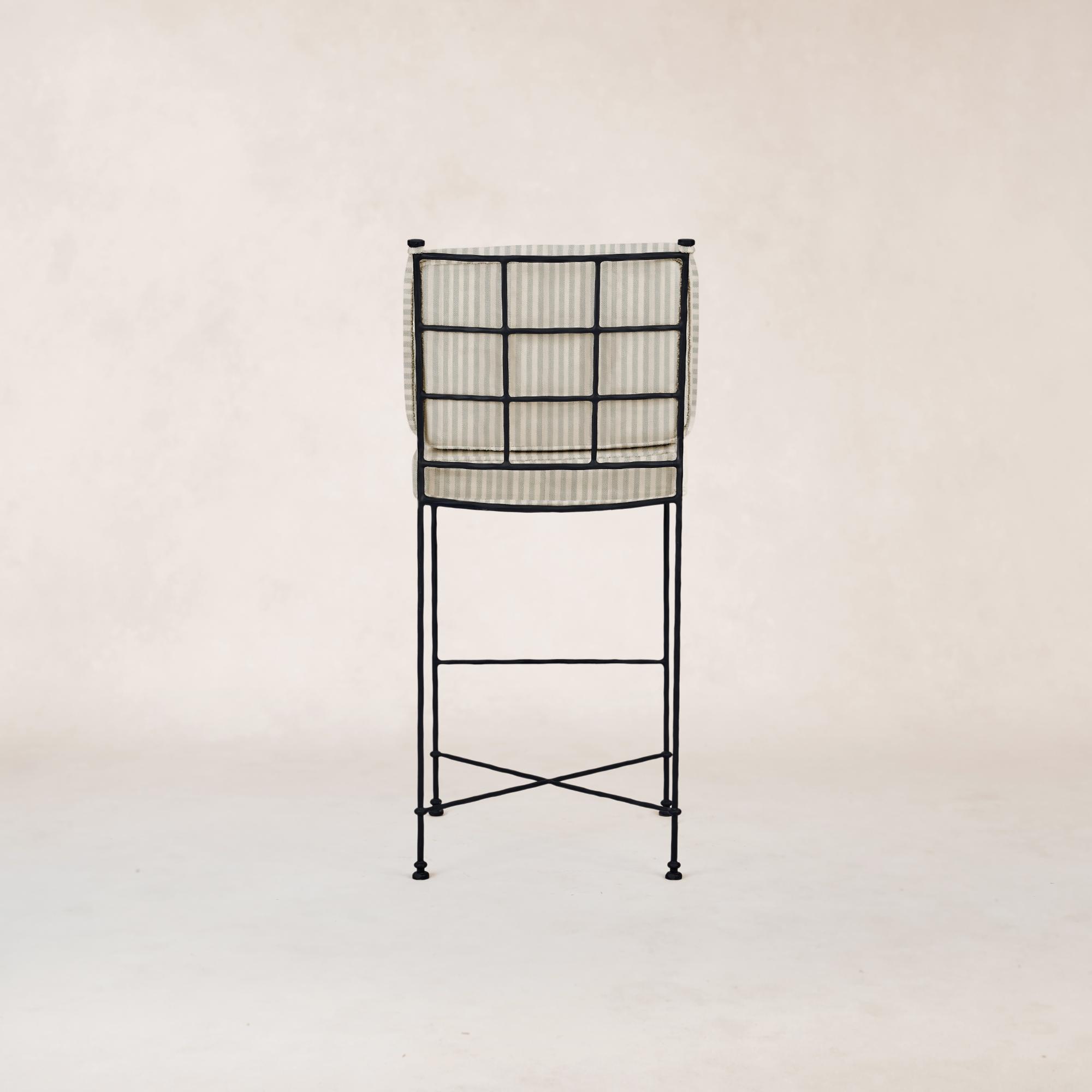 Tabouret de bar d'extérieur - Piètement en fer noir