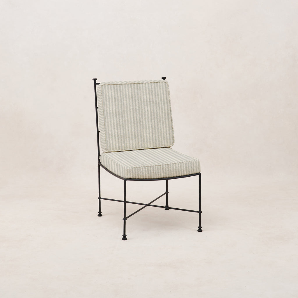 Chaise de salle à manger sans accoudoirs d'extérieur - Structure en fer noir