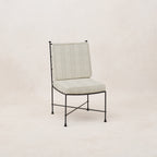 Chaise de salle à manger sans accoudoirs d'extérieur - Structure en fer noir