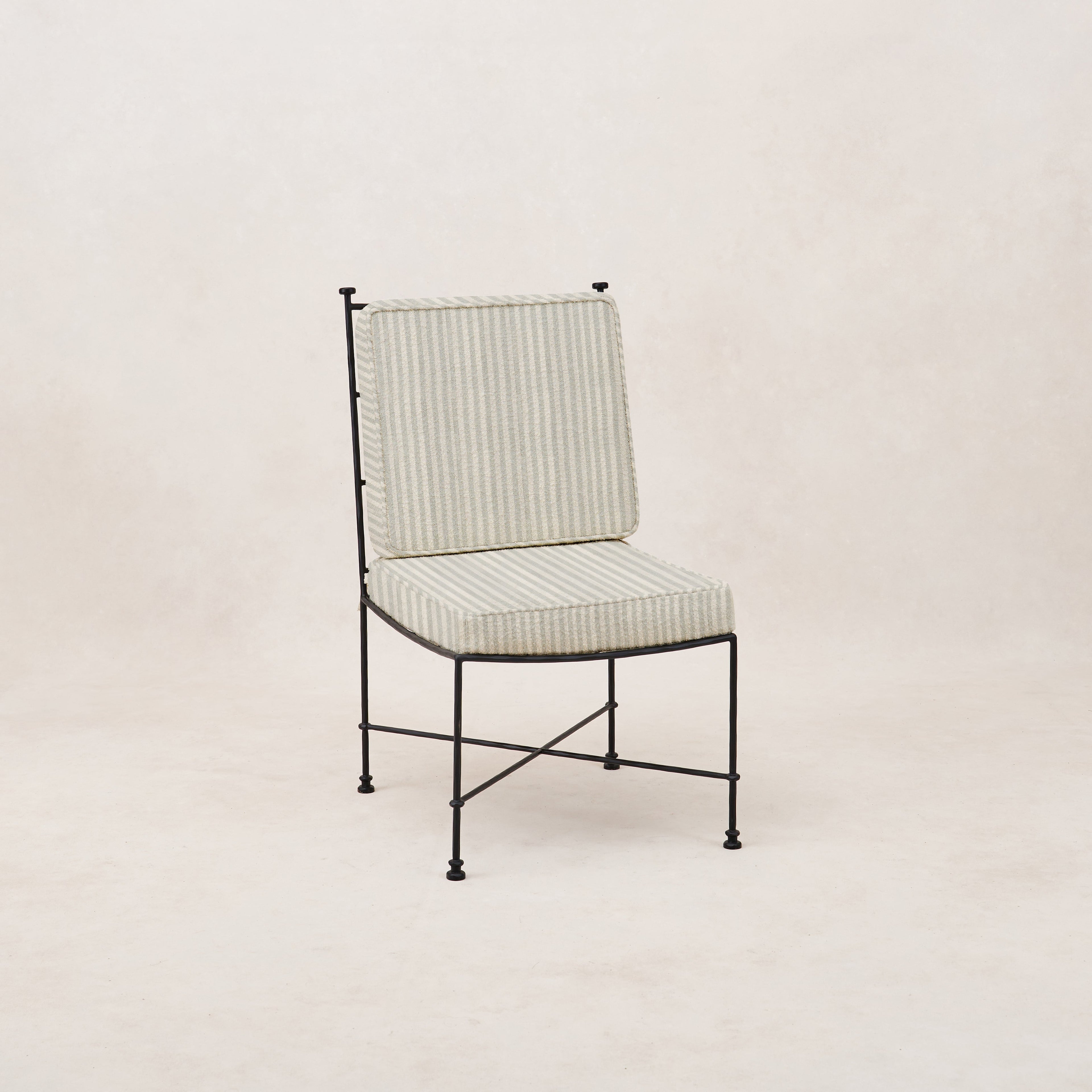 Chaise de salle à manger sans accoudoirs d'extérieur - Structure en fer noir