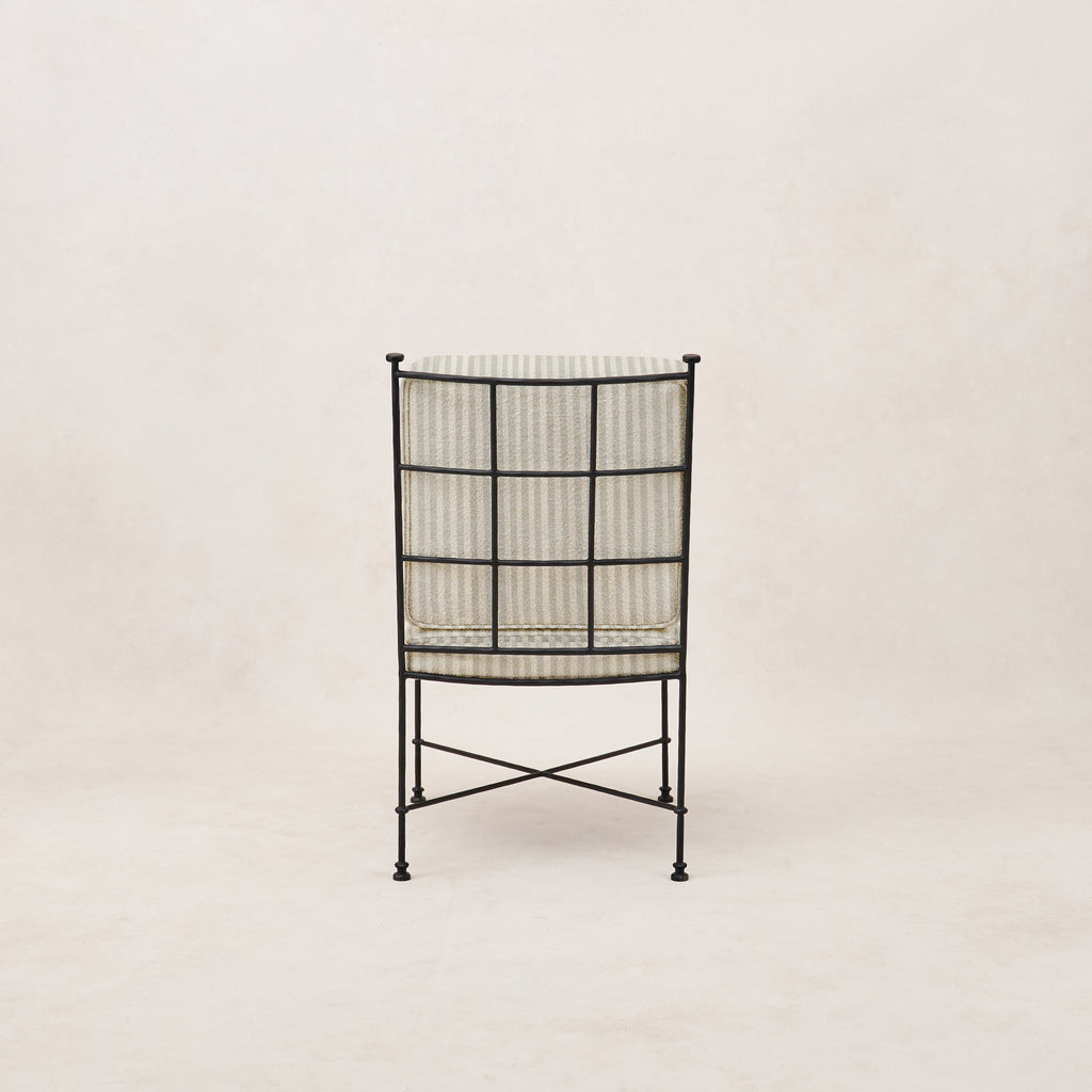 Chaise de salle à manger sans accoudoirs d'extérieur - Structure en fer noir